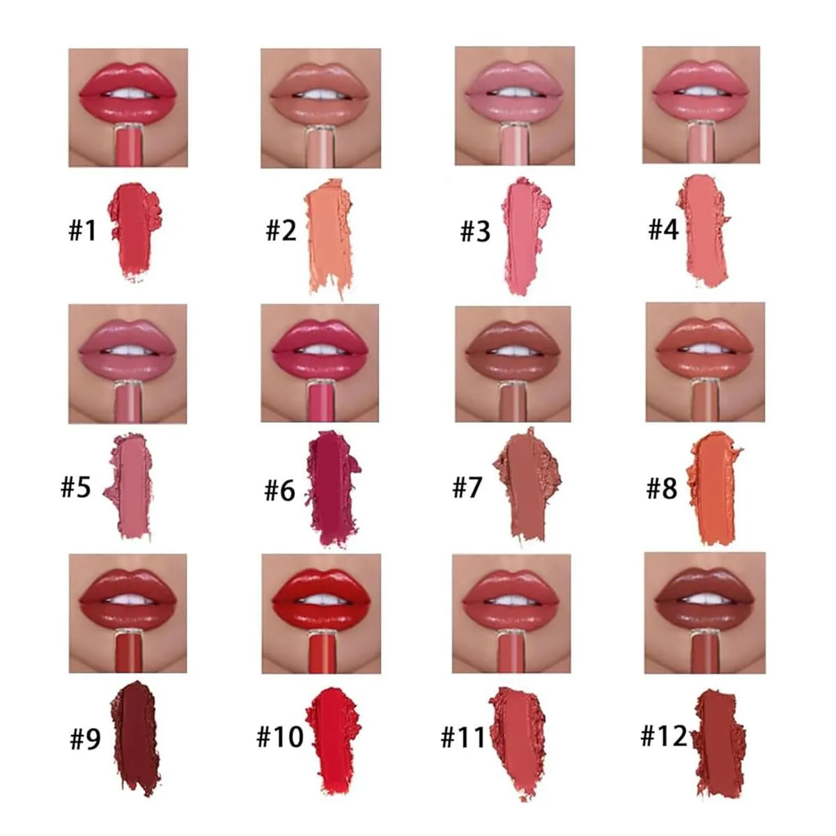 Beryse Lip Stain Oil, Beryse Staining Lip Oil, Hailnrothwad Lipstick, 12 Colors Cream Texture Lipstick, Long-Lasting Moisturizing, Smooth Application, Non-stick to Cup Non-fading (4PCS-C)