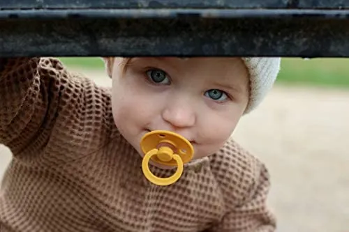BIBS Pacifiers Colour Collection | Natural Rubber Baby Pacifier | Set of 2 BPA-Free Soothers | Made in Denmark | 18  Months (Pack of 2) | Blush Night
