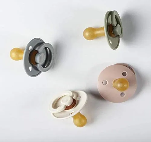 BIBS Pacifiers Colour Collection | Natural Rubber Baby Pacifier | Set of 2 BPA-Free Soothers | Made in Denmark | 18  Months (Pack of 2) | Blush Night