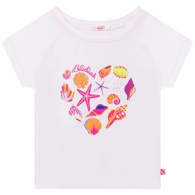 Billie Blush - Heart Shaped Shell Print Tee - White