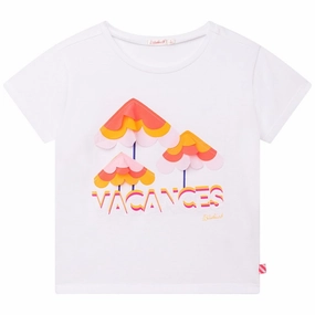 BillieBlush - 3D Beach Umbrella Tee - White