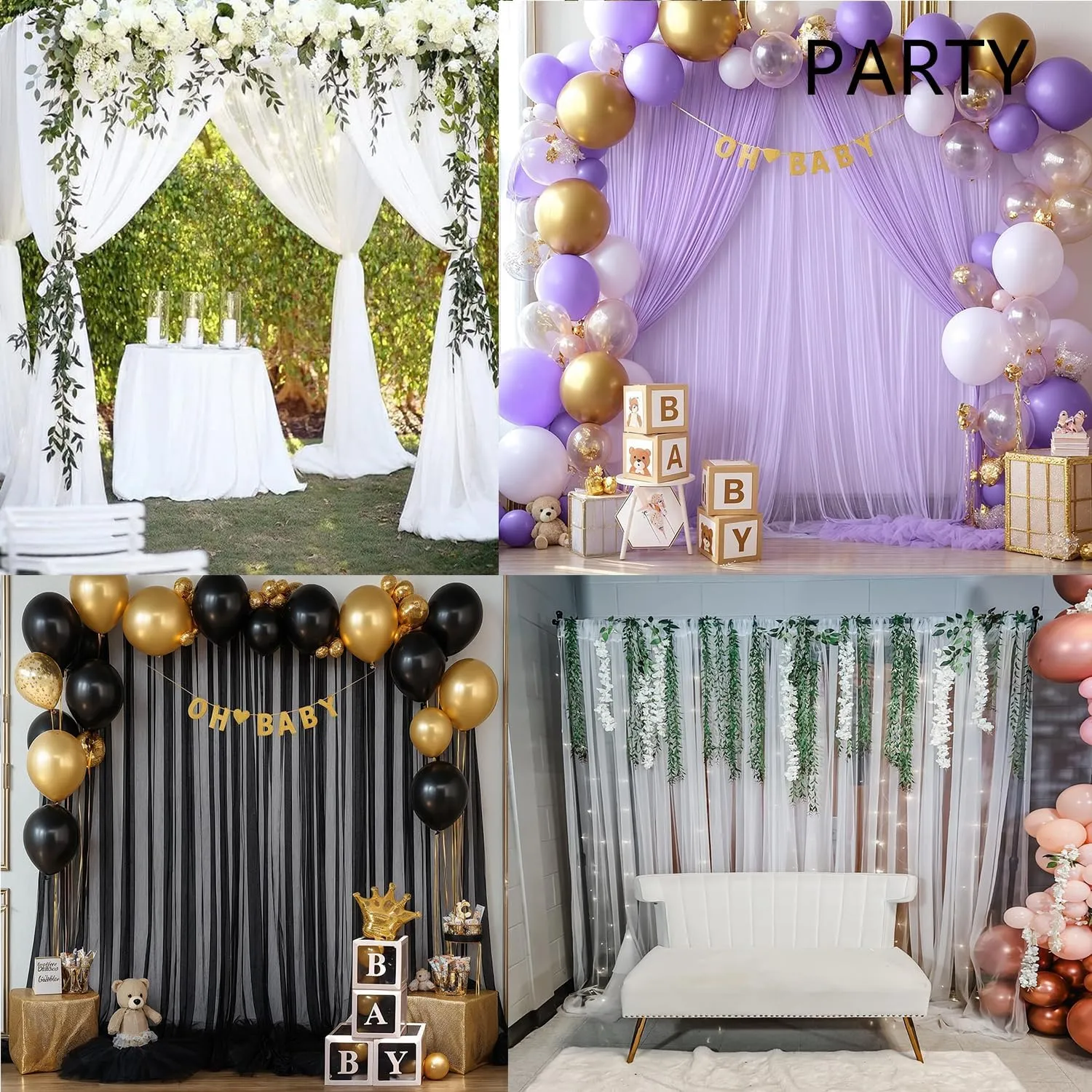 Blush Pink Backdrop Curtain Pink Drapes for Backdrop Chiffon Sheer Curtains Wedding Backdrop Wall Curtains for Bridal Shower Birthday Party Photo Backdrop Decoration - 2 Panels 5ft X 10ft