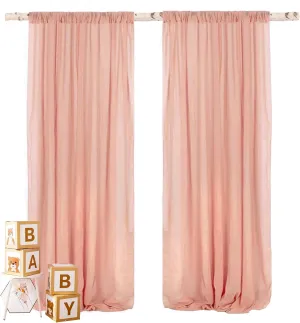 Blush Pink Backdrop Curtain Pink Drapes for Backdrop Chiffon Sheer Curtains Wedding Backdrop Wall Curtains for Bridal Shower Birthday Party Photo Backdrop Decoration - 2 Panels 5ft X 10ft