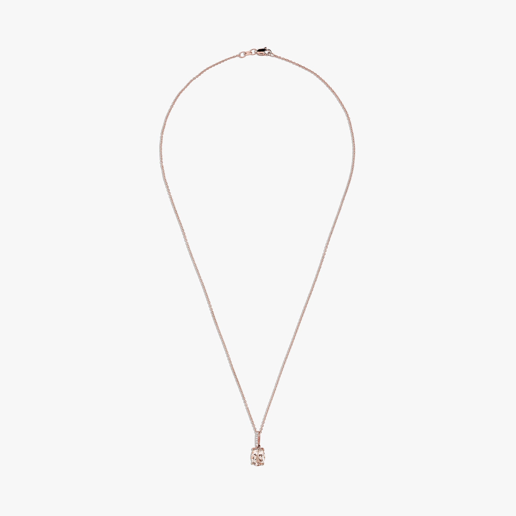 Blush 14K Rose Gold Morganite and Diamond Pendant, 1.74 TCW