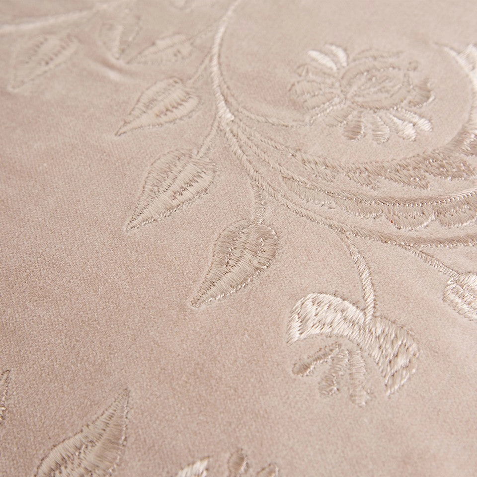 Blush Pink Floral Textured Reversible Throw Pillow