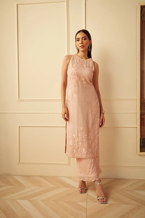 Blush pink halter suit