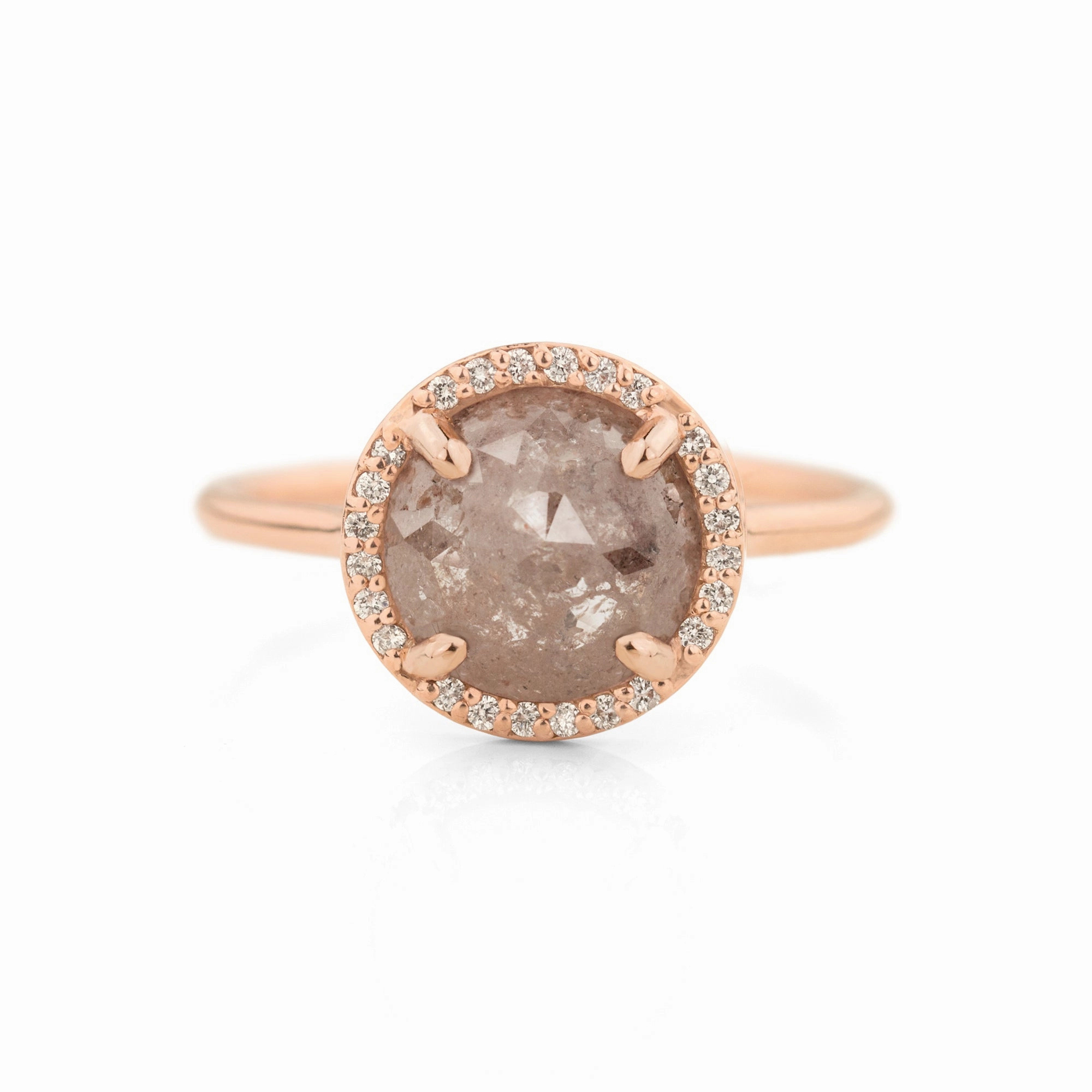 Blush Salt and Pepper Halo Ring