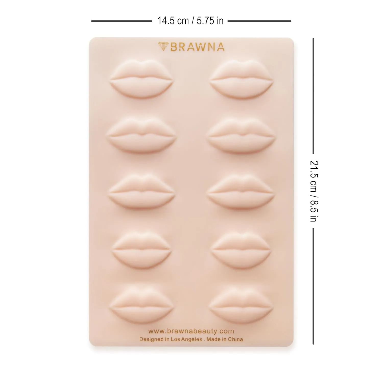 BRAWNA [ 3 Pack ] 3D Lip PMU Practice Skin - Soft Silicone Lip Blush Practice Skin with Human Skin - Like Texture - 10 Lip Shapes - Lip Tattoo Practice Skin – PMU Supplies