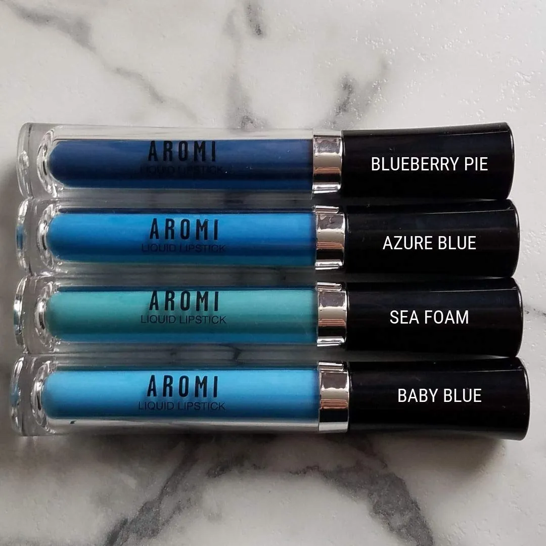 Bright Blue Matte Liquid Lipstick | Vegan   Cruelty-free Makeup, Long-Lasting, Opaque, Highly Pigmented | Aromi (Azure Blue)