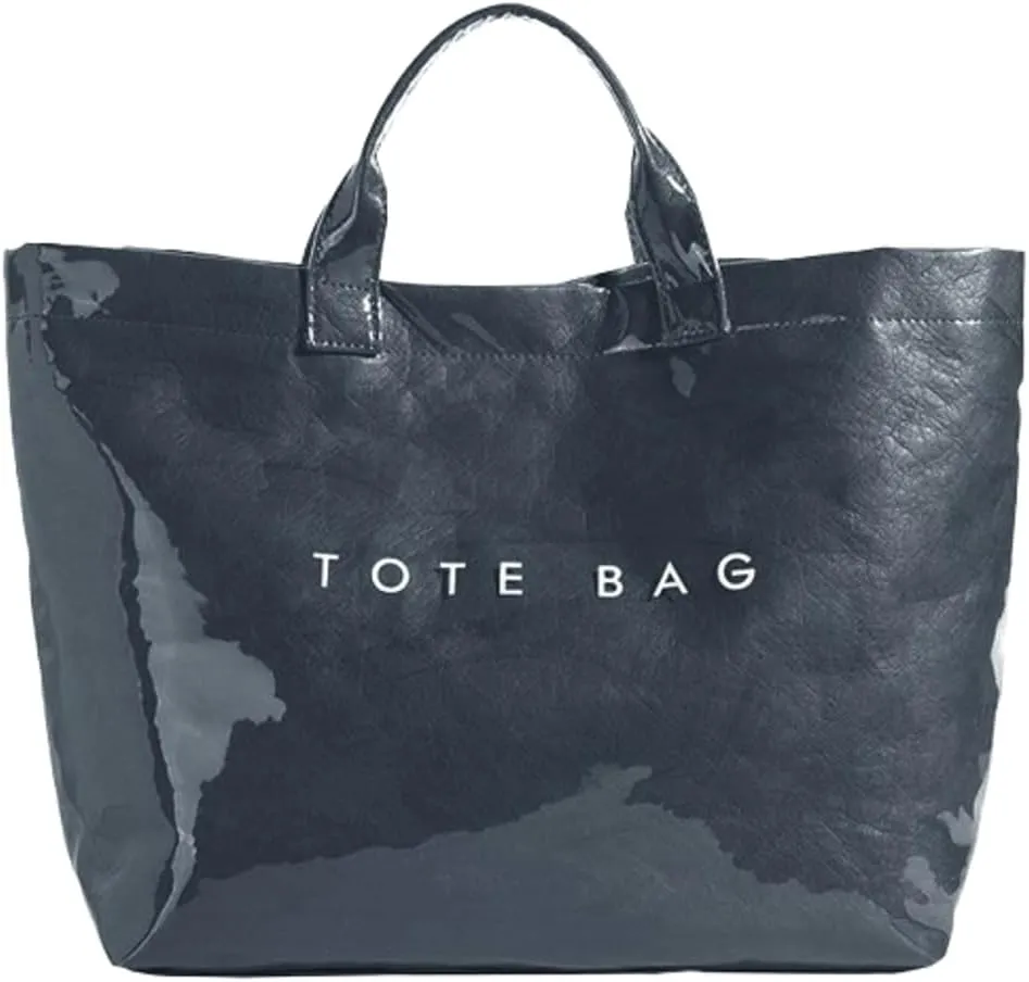 Caistre Women's PVC Tote Handbags Shoulder Bag Winter Fall Fashion Kraft Paper Tote Bag Y2K Large Shopping Bag