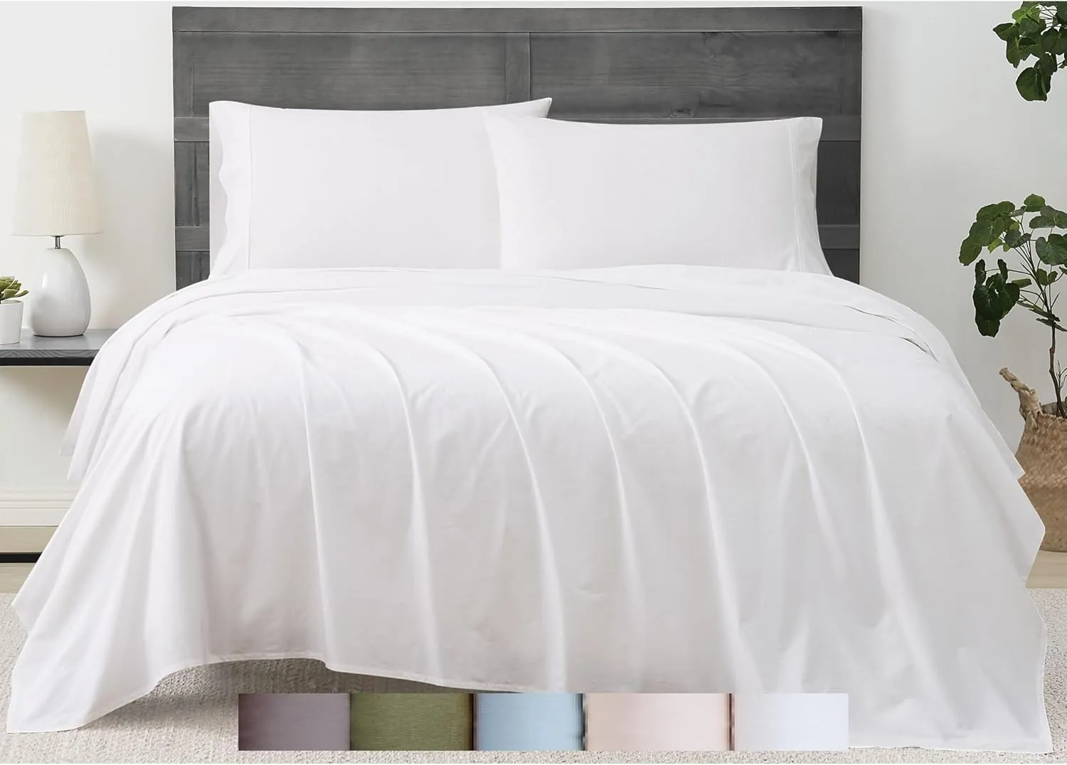 CANNON Solid Percale Blush 4 Piece Full Sheet Set