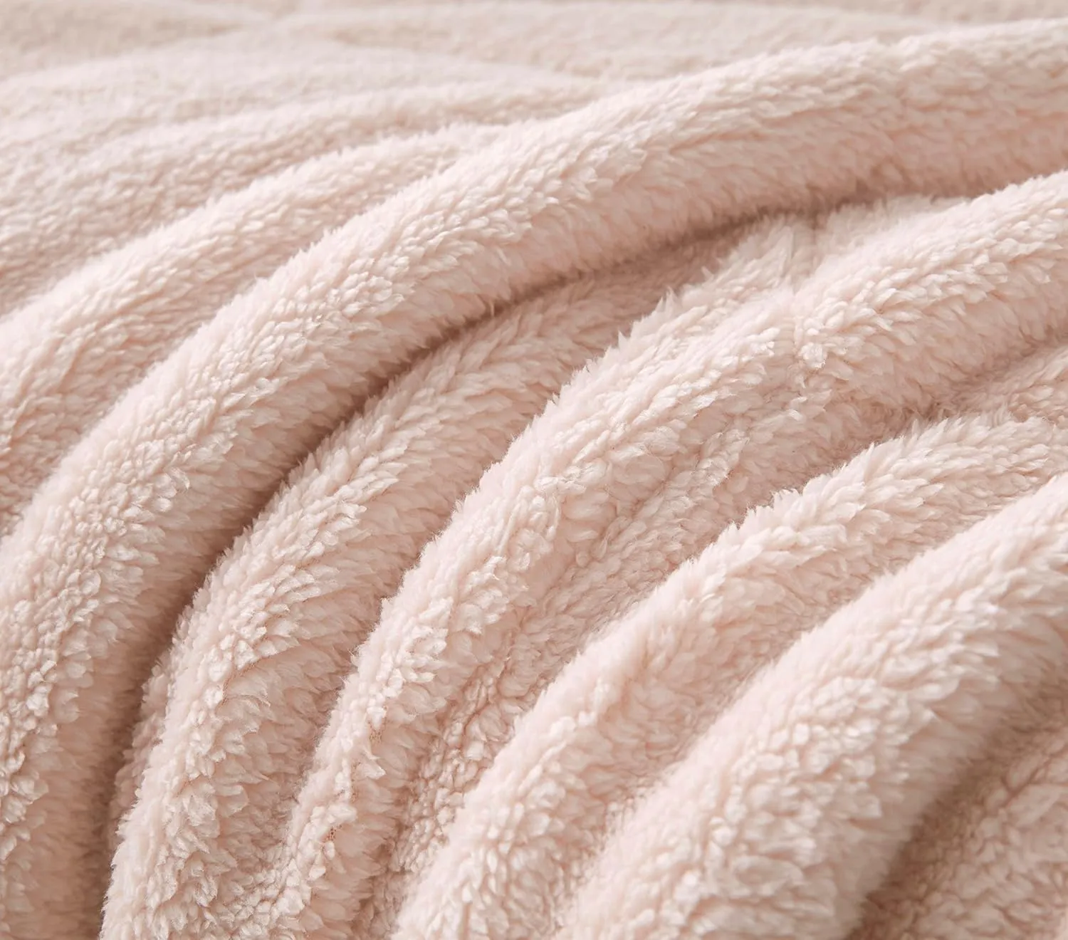 Chezmoi Collection Wynne 3-Piece Honeycomb Sherpa Comforter Set - Double Sided Reversible Sherpa Bedding - King, Blush