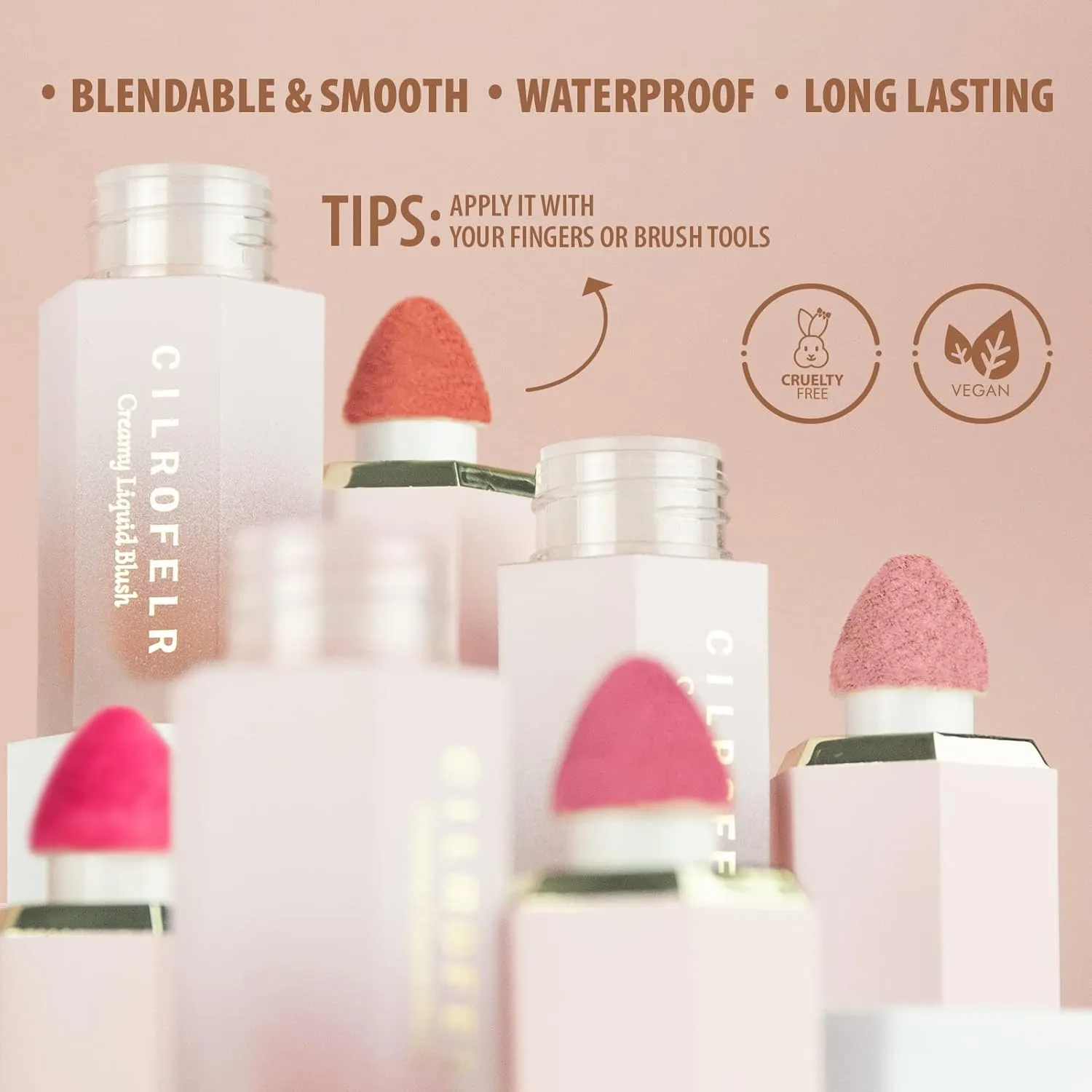 Cilrofelr Soft Cream Liquid Blush, Creamy Blush Makeup for Cheek, Dewy Finish, Buildable Pigment, Lightweight, Long Lasting, For Natural-looking Flush & Everyday Wear - Alluring (0.22 fl. oz.)