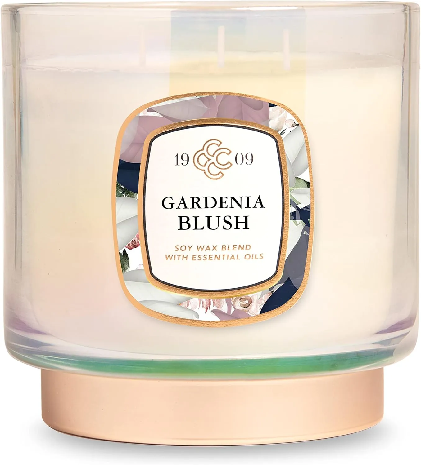 Colonial Candle Gardenia Blush Scented Jar Candle, 1909 Collection, 3 Wick, 20 oz - Up to 80 Hours Burn