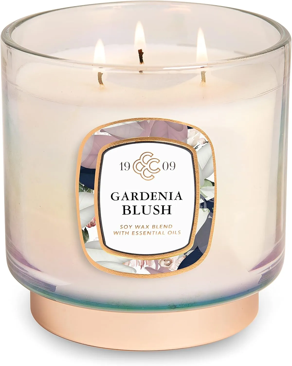 Colonial Candle Gardenia Blush Scented Jar Candle, 1909 Collection, 3 Wick, 20 oz - Up to 80 Hours Burn