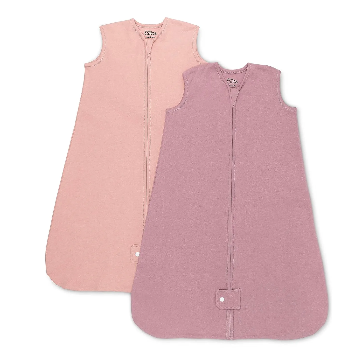 Comfy Cubs Baby Sleep Sack 6-12 Months, Medium - Soft 100% Cotton Wearable Blanket for Babies & Toddlers - Breathable Sleeveless Sleep Bag for Baby with Covered Zipper - Blush-Mauve