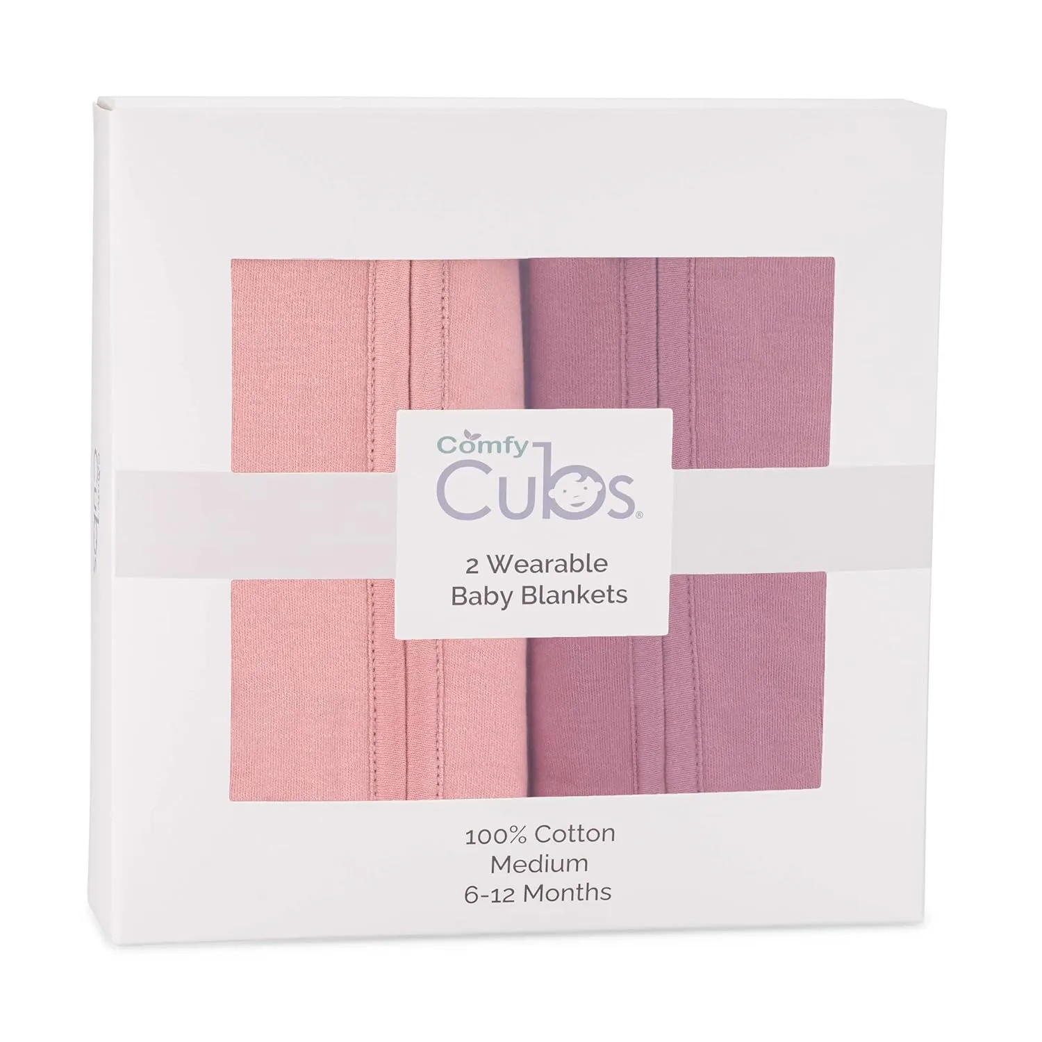 Comfy Cubs Baby Sleep Sack 6-12 Months, Medium - Soft 100% Cotton Wearable Blanket for Babies & Toddlers - Breathable Sleeveless Sleep Bag for Baby with Covered Zipper - Blush-Mauve