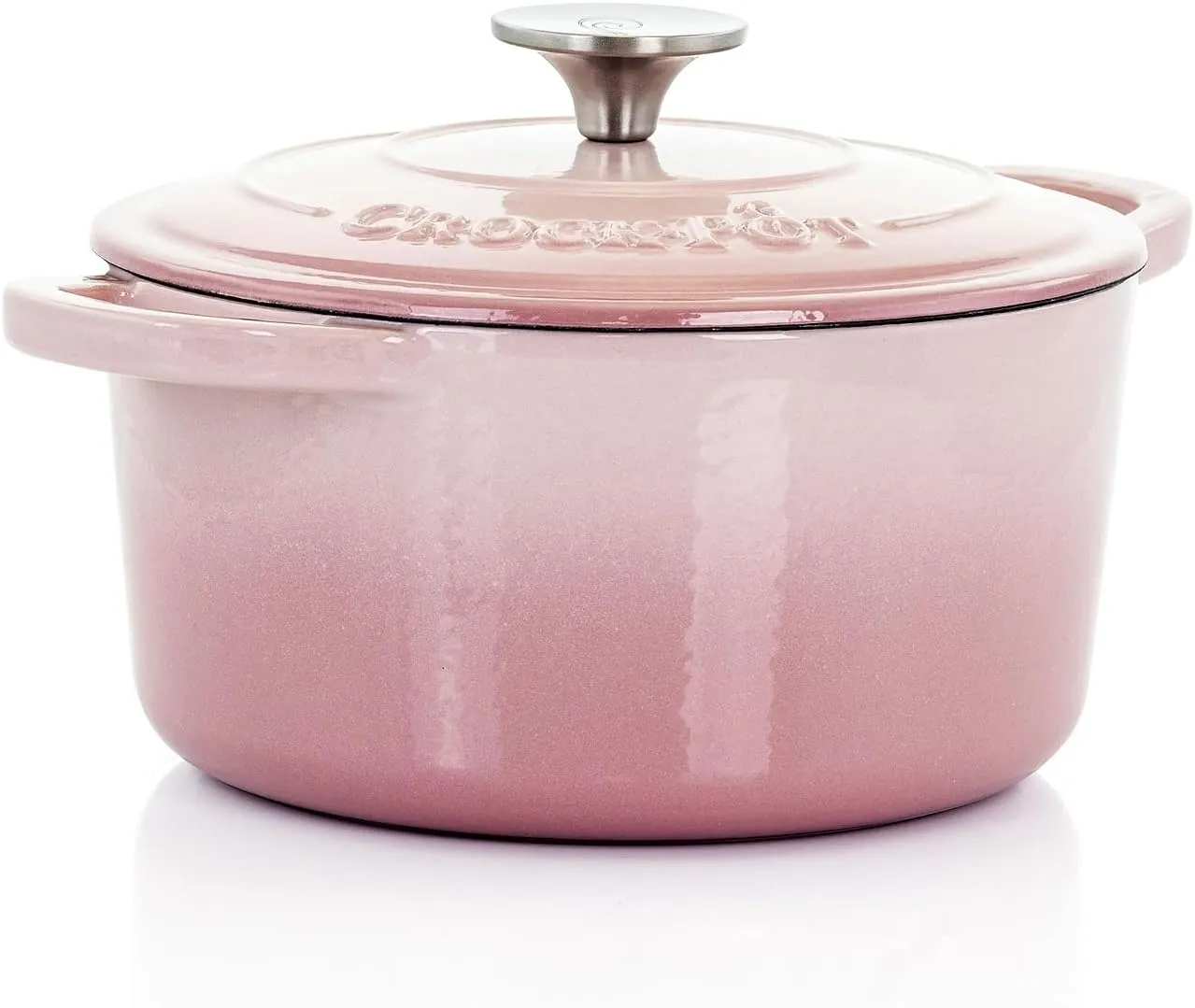 Crock-Pot Artisan Round Enameled Cast Iron Dutch Oven, 3-Quart, Blush Pink