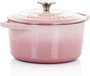 Crock-Pot Artisan Round Enameled Cast Iron Dutch Oven, 3-Quart, Blush Pink