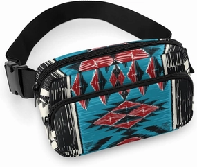 Crossbody Fanny Pack, Tribal Native American Indian Ethnic Aztec Navajo Lightweight Belt Bags Waterproof Workout Running Traveling Hiking Waist Pack For Women Men