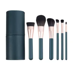 CSCDD 6pcs Makeup Brush Set Foundation Eye Shadow Brush Loose Powder Blush Lip Brush Same Color Storage Bucket