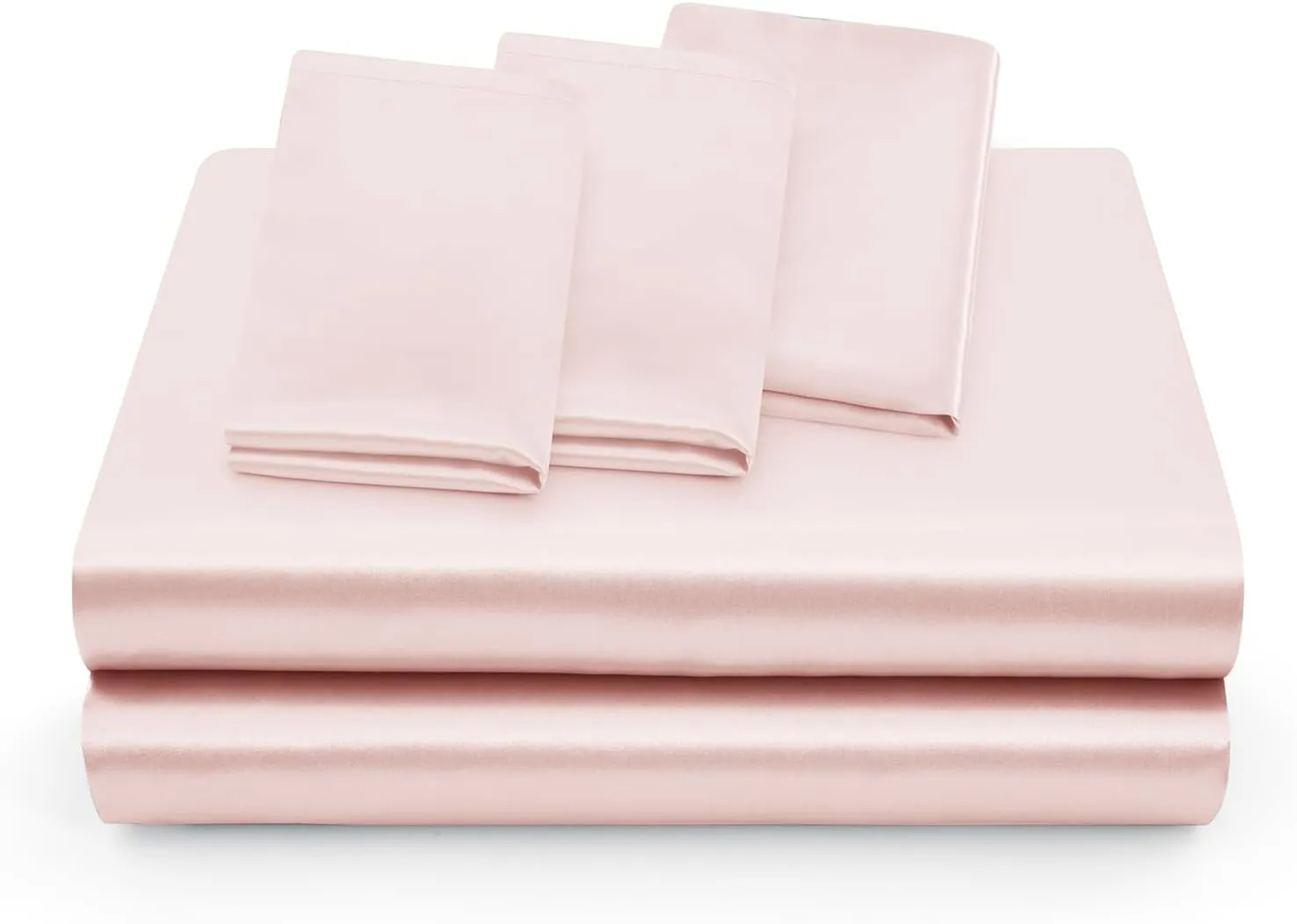 Entisn 5Pcs Blush Full Size Bed Sheets Set with Body Pillow Cover, Silky Satin Sheets Set, Luxury Bedding Sets, Breathable & Ultra Soft Sheets Set Includes 1 Fitted Sheet, 1 Flat Sheet, 3 Pillowcases