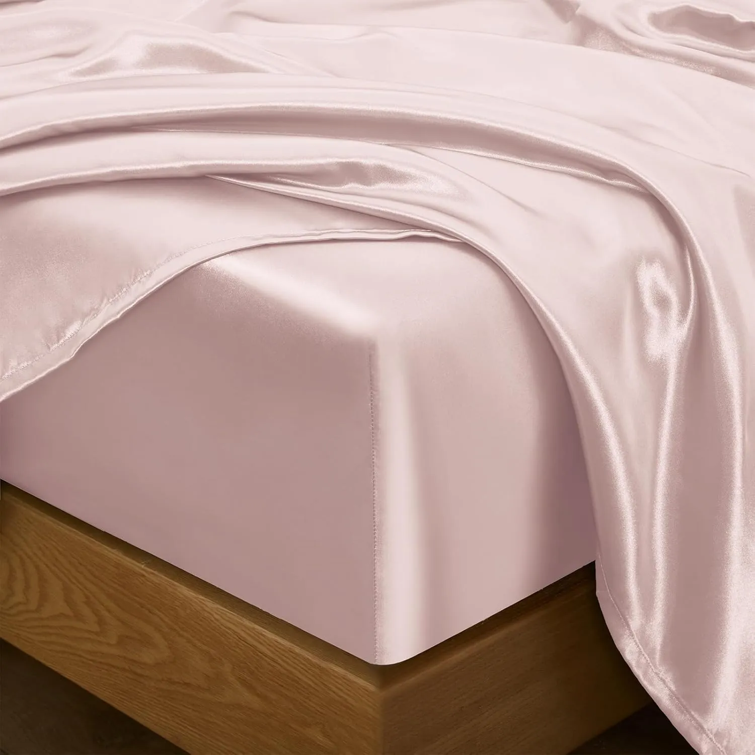 Entisn 5Pcs Blush Full Size Bed Sheets Set with Body Pillow Cover, Silky Satin Sheets Set, Luxury Bedding Sets, Breathable & Ultra Soft Sheets Set Includes 1 Fitted Sheet, 1 Flat Sheet, 3 Pillowcases
