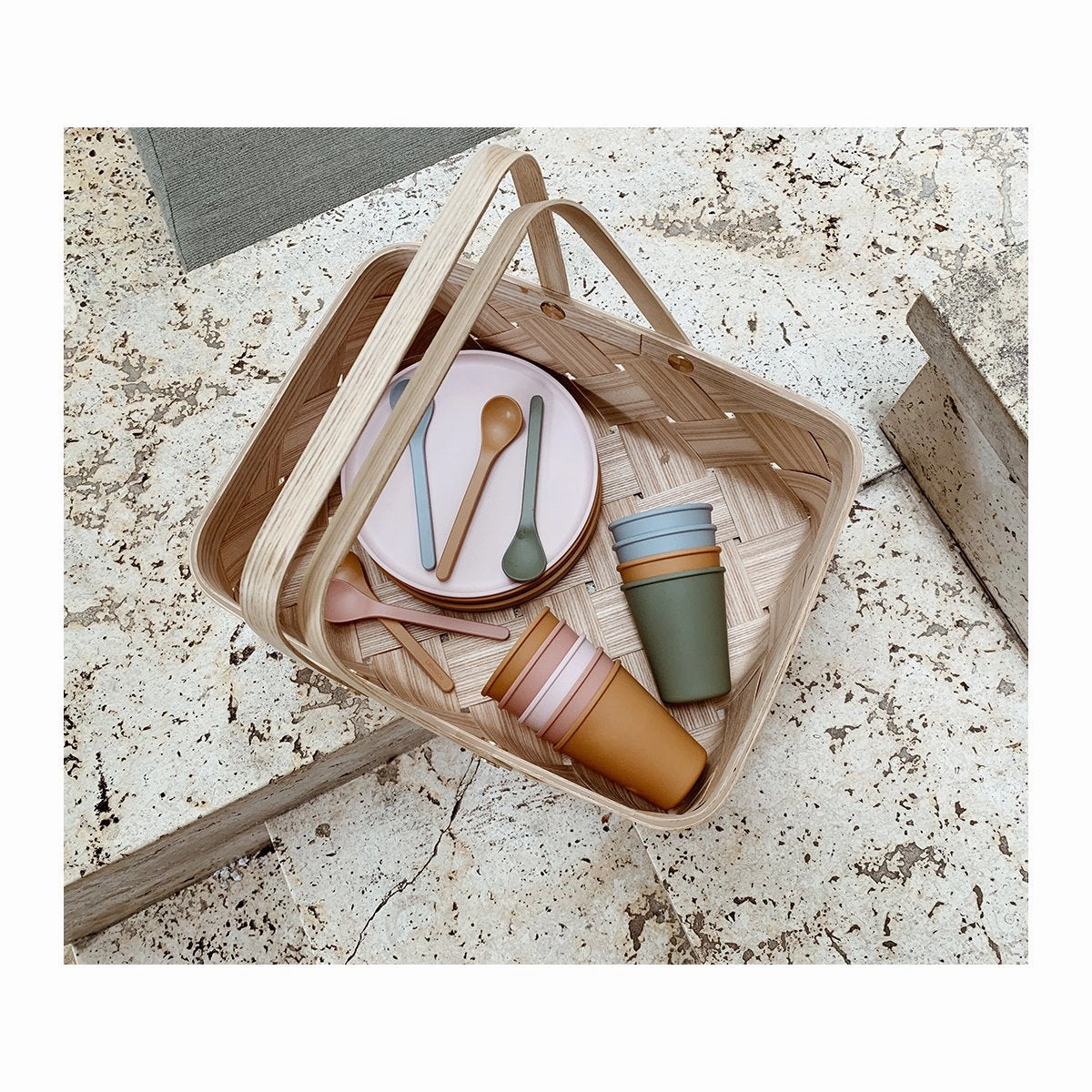 Etsu Bamboo Spoon 6 Pack - Coral blush mix