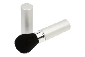 Fantasia Retractable Make Up Brush: Professional Travel Cosmetic Brush with Goat Hair - Silver Bronzer, Blush, Foundation Brush - 12cm
