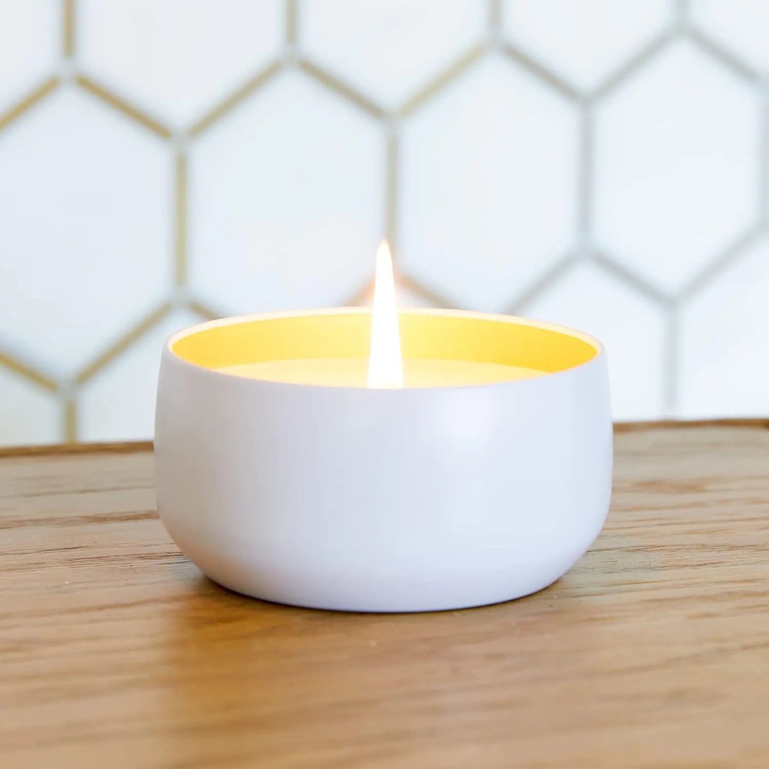 Field   Fleur by Hillhouse Naturals Candle in White Tin 100% Soy Wax Blend Scented Candles - 6 oz (Peony Blush) Sandalwood and Pink Peppercorn Balance Nicely with Rose Blooms and Jasmine.