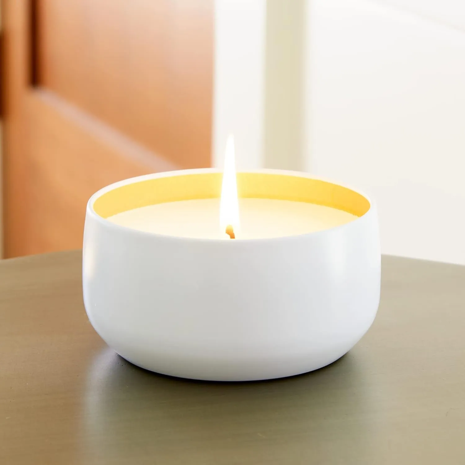 Field   Fleur by Hillhouse Naturals Candle in White Tin 100% Soy Wax Blend Scented Candles - 6 oz (Peony Blush) Sandalwood and Pink Peppercorn Balance Nicely with Rose Blooms and Jasmine.