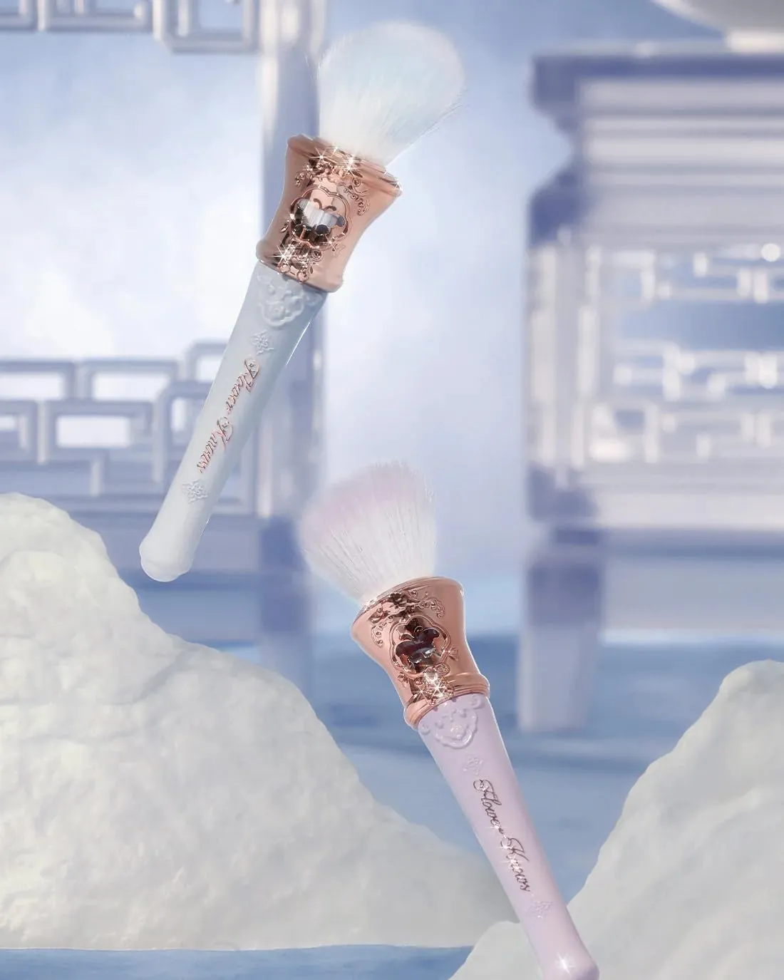 Flower Knows Blush Brush,Buy 3 Cosmetics Get 1 Butterfly Cloud Collar Angled Blush Brush,Soft Powder Brush For Cheeks,Face Makeup Brush For A Sculpted Look,Vegan & Cruelty-Free(Pearly Moonlight)