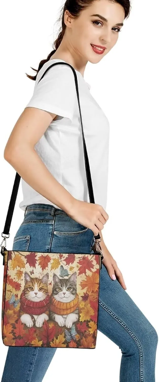 FOR U DESIGNS Bucket Bags for Women PU Leather Christmas Crossbody Bag with Adjustable Strap Cute Shoulder Bag