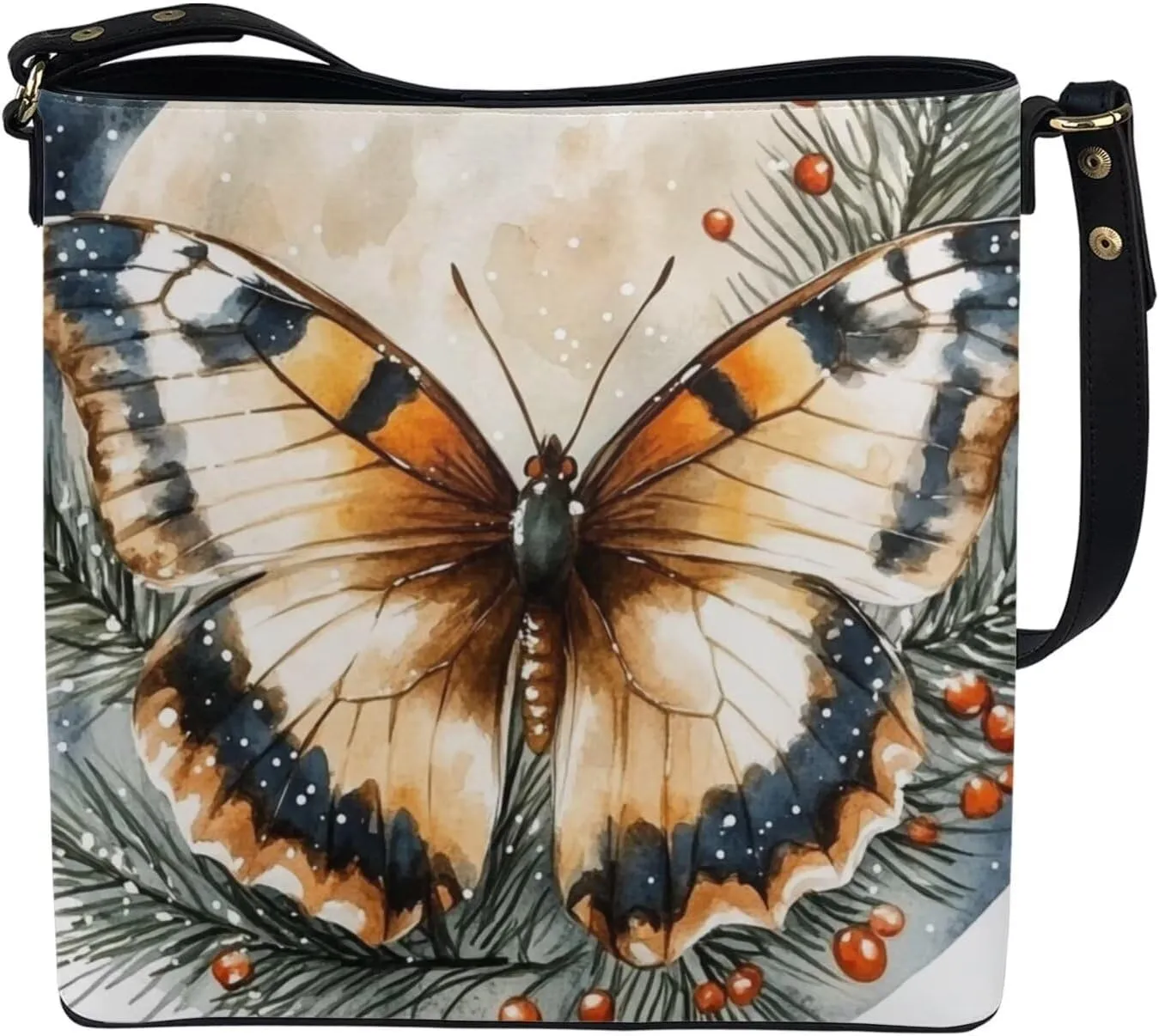 FOR U DESIGNS Shoulder Bag for Women Travel Crossbody Bag with Adjustable Strap PU Leather Bucket Bag Purses