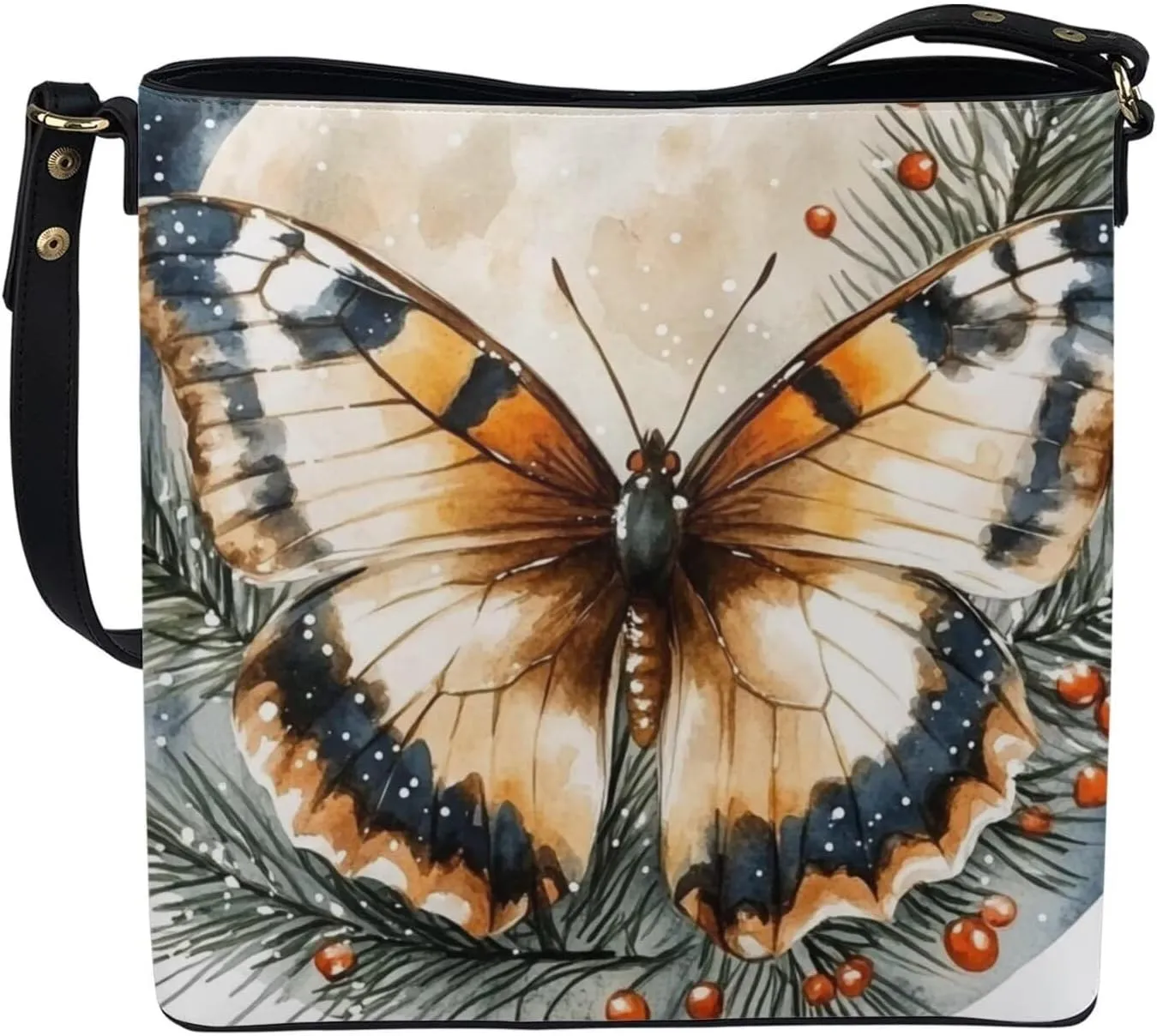 FOR U DESIGNS Shoulder Bag for Women Travel Crossbody Bag with Adjustable Strap PU Leather Bucket Bag Purses