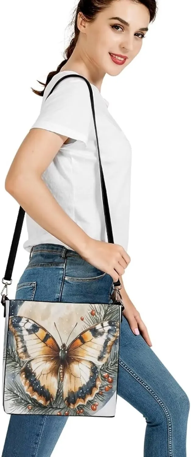 FOR U DESIGNS Shoulder Bag for Women Travel Crossbody Bag with Adjustable Strap PU Leather Bucket Bag Purses