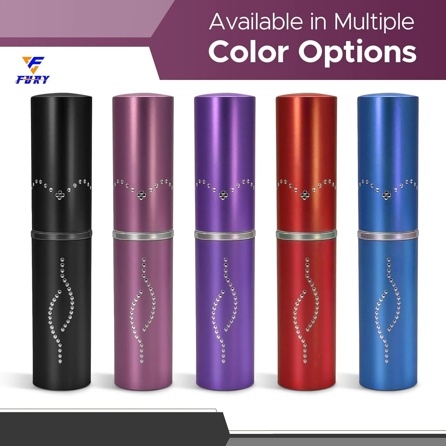 FuryUSA Lipstick Stun Gun - Womens Stun Gun, Metal Casing Self-Defense, Rechargeable Battery, Max Strength, 120 lumens, Built-in Flashlight, Stylish, Expert-Trusted