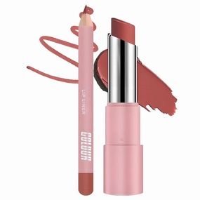 Genli Lip Balm, Genli Lifter Glaze Oil Balm, Long-Lasting Waterproof Matte Lipstick, Lipstick and Lip Liner Set(01#)