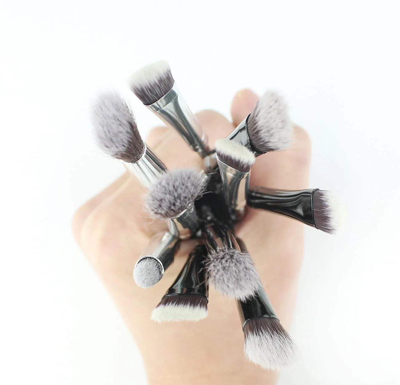 Gift Choice Wand Makeup Brushes Set 10 Pack Metal Extra Durable Soft Brushes Foundation Blending Blush Concealer Eyebrow Face Powder