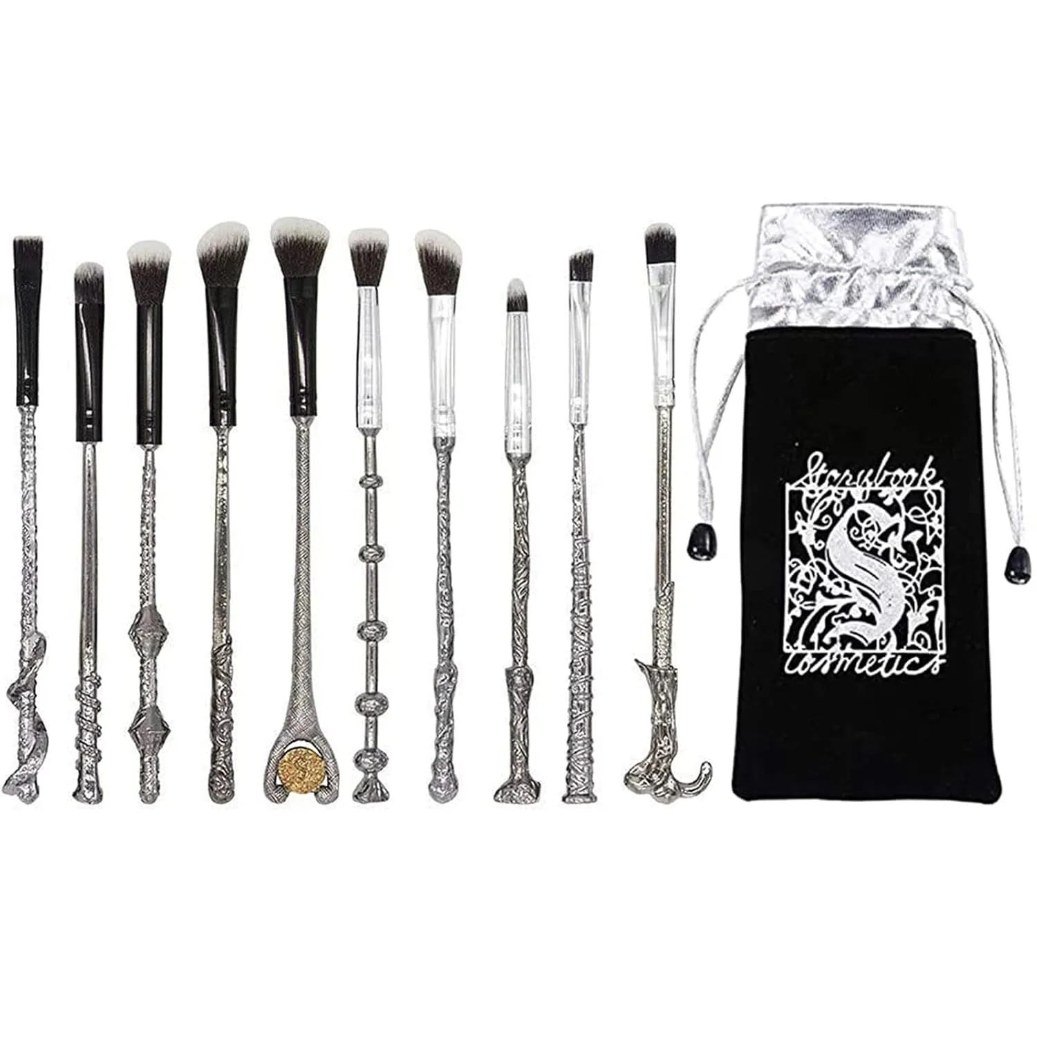 Gift Choice Wand Makeup Brushes Set 10 Pack Metal Extra Durable Soft Brushes Foundation Blending Blush Concealer Eyebrow Face Powder