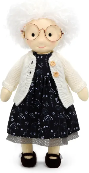 Handmade Soft Girl Rag Doll - Ella 12" with Cute Stuffed Plush, Ideal First Doll for Babies & Toddlers