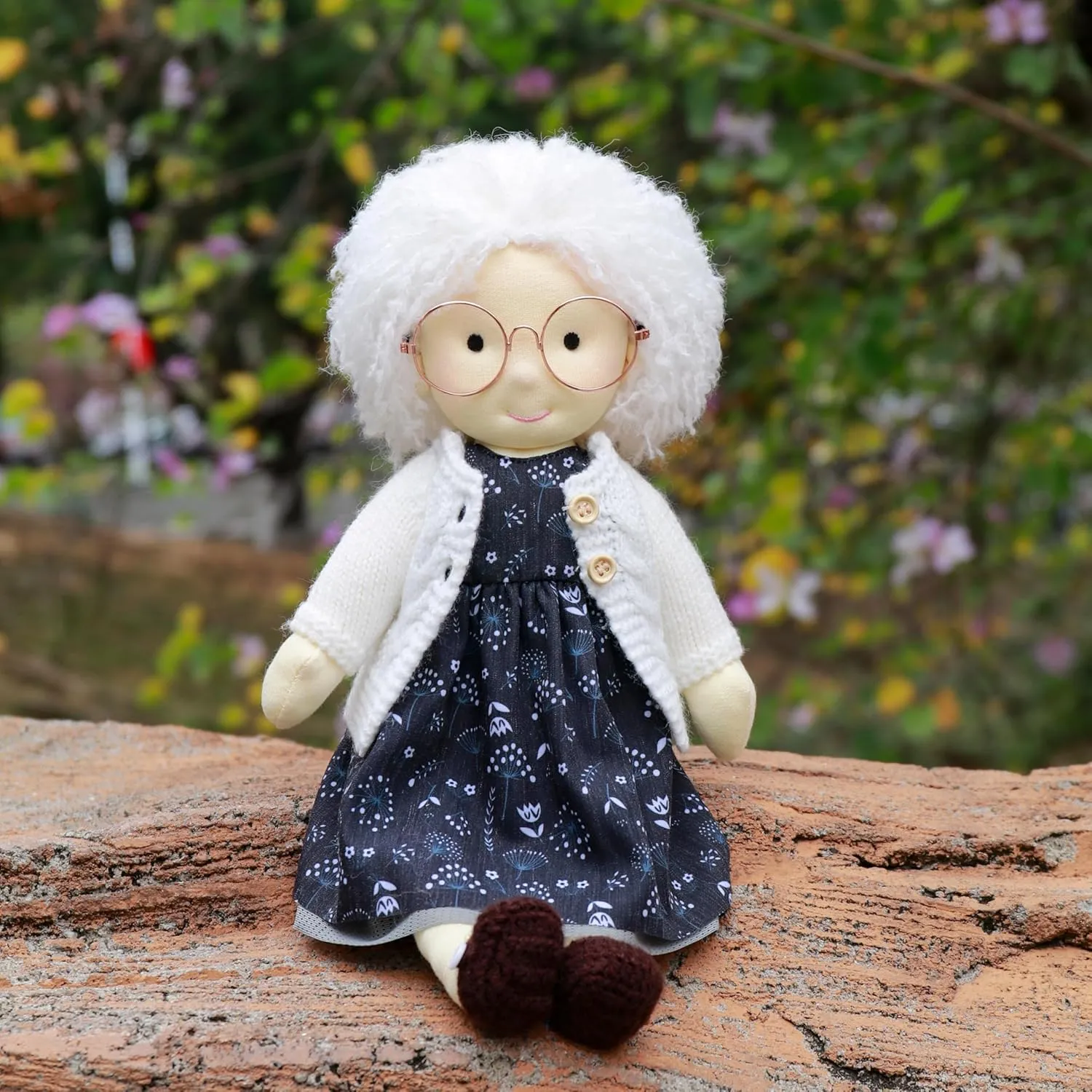 Handmade Soft Girl Rag Doll - Ella 12" with Cute Stuffed Plush, Ideal First Doll for Babies & Toddlers