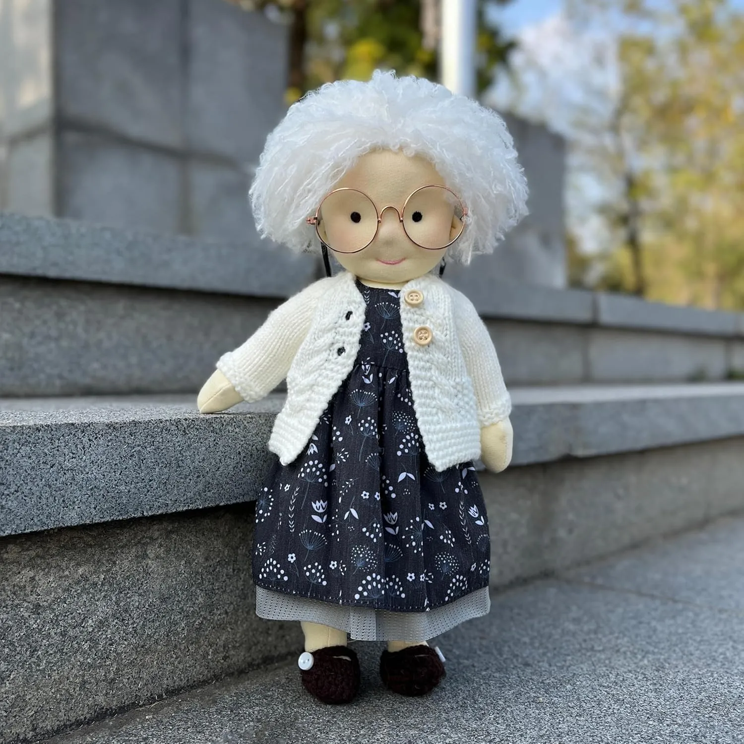 Handmade Soft Girl Rag Doll - Ella 12" with Cute Stuffed Plush, Ideal First Doll for Babies & Toddlers