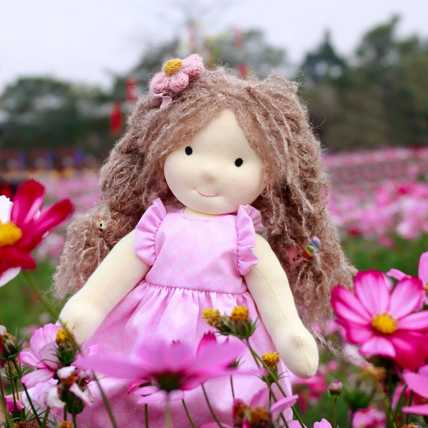 Handmade Waldorf Doll- Amy 12", Soft Girl Rag Doll with Cute Stuffed Plush, Ideal Present for Babies & Toddlers