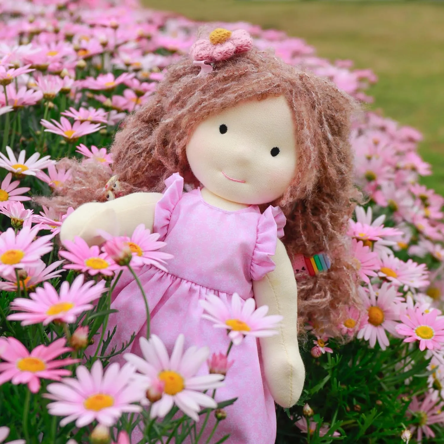 Handmade Waldorf Doll- Amy 12", Soft Girl Rag Doll with Cute Stuffed Plush, Ideal Present for Babies & Toddlers
