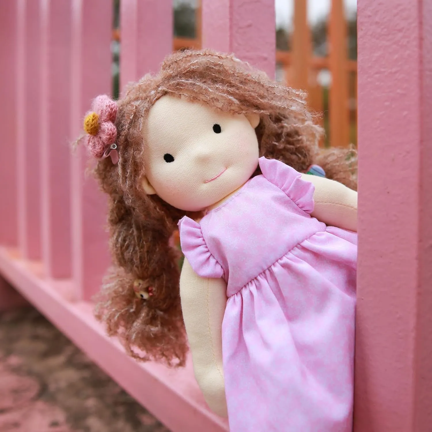 Handmade Waldorf Doll- Amy 12", Soft Girl Rag Doll with Cute Stuffed Plush, Ideal Present for Babies & Toddlers