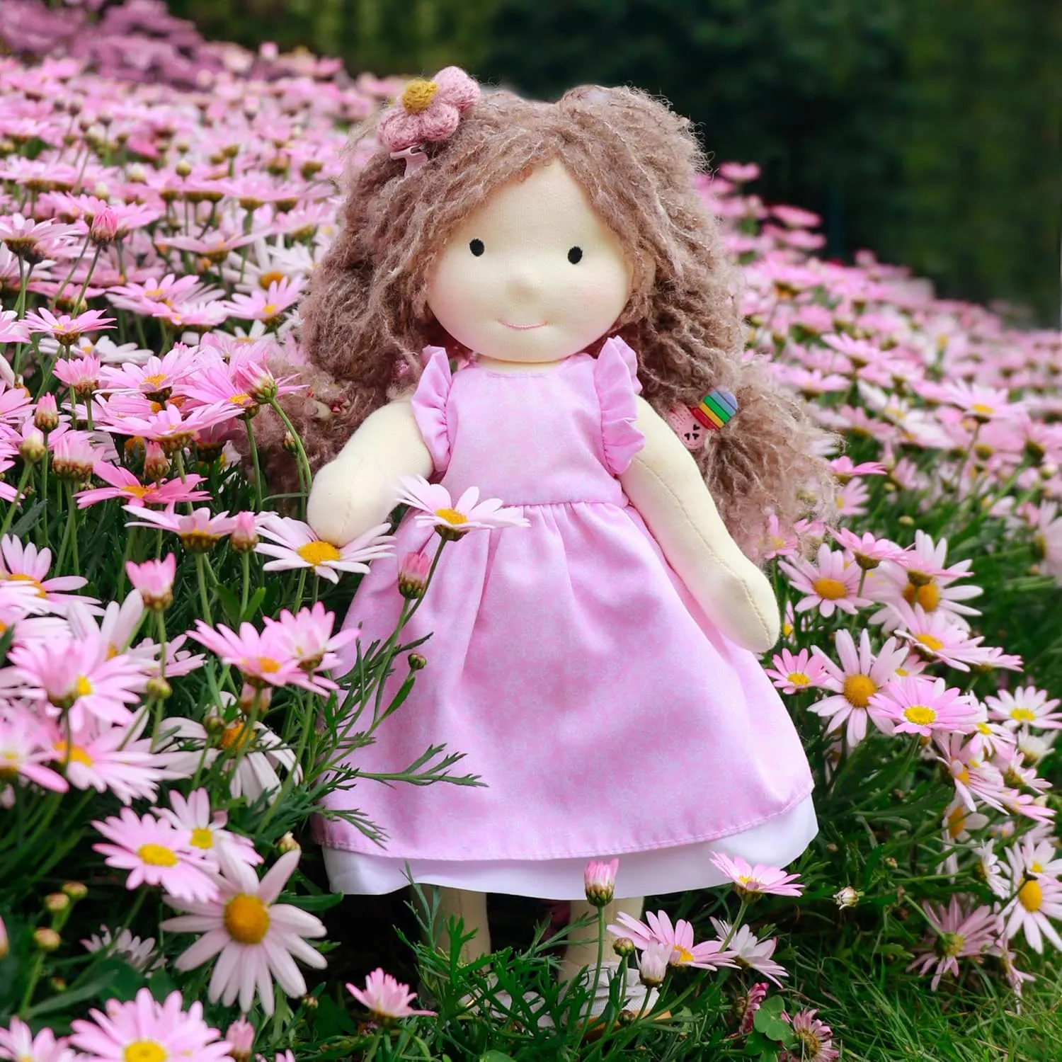 Handmade Waldorf Doll- Amy 12", Soft Girl Rag Doll with Cute Stuffed Plush, Ideal Present for Babies & Toddlers
