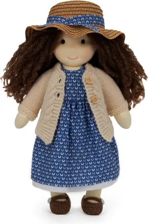 Handmade Waldorf Soft Girl Rag Doll Basia 12" - Ideal First Plush Doll for Babies & Toddlers