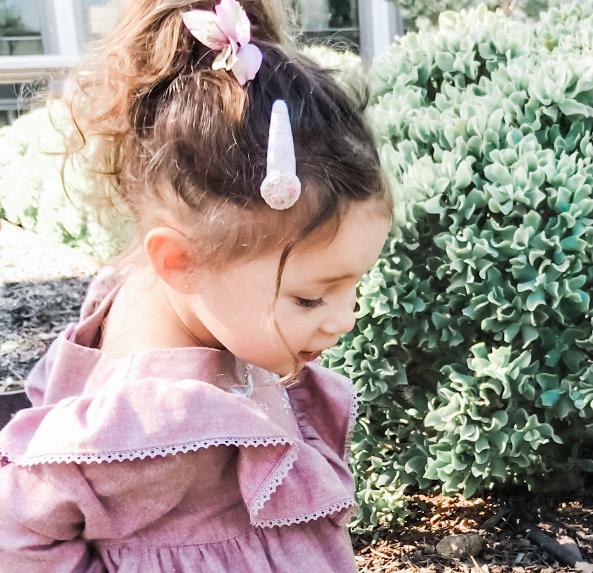 Handmade Barrette with Vintage Rose Charm, Blush