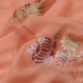 Handwoven Blush Pink Banarasi Pure Silk Georgette Sari - WIISDT1938 03-1